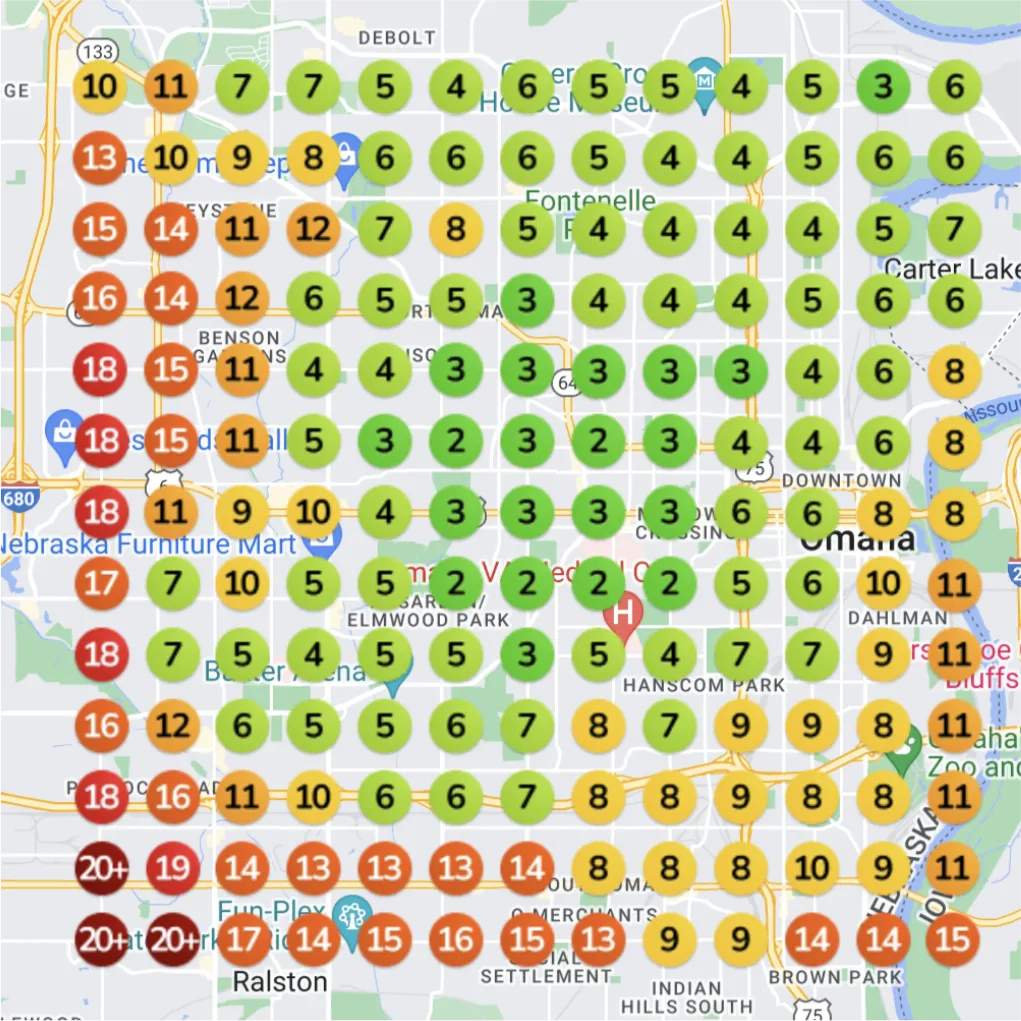 Before: Low Google Maps visibility